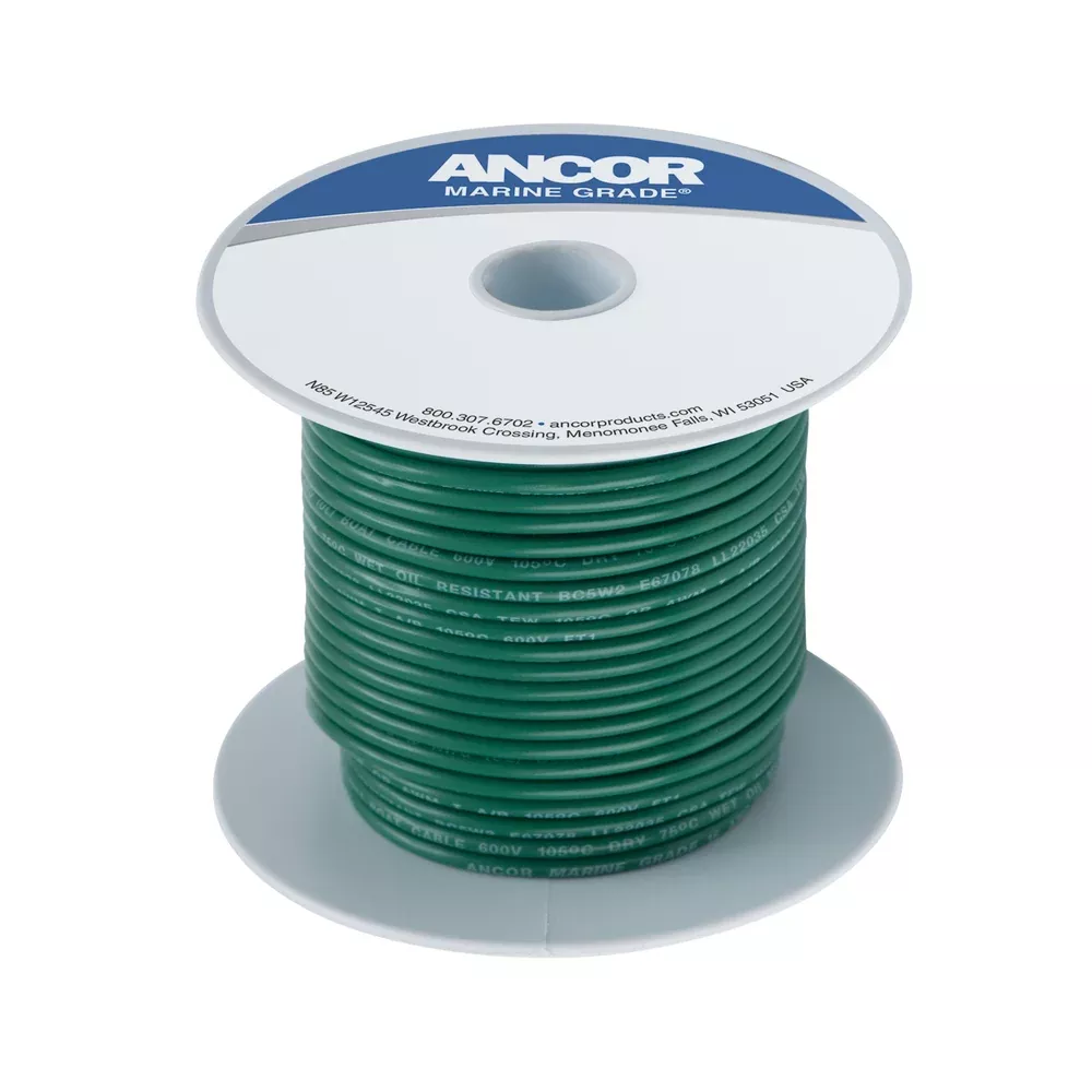 'Green 8 AWG Tinned Copper Wire 500' - Ancor 111350